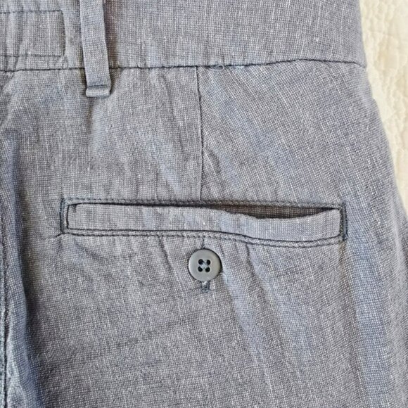 Abercrombie & Fitch Women's Linen Blend Shorts Size 28 Blue White Vacation - Picture 9 of 11